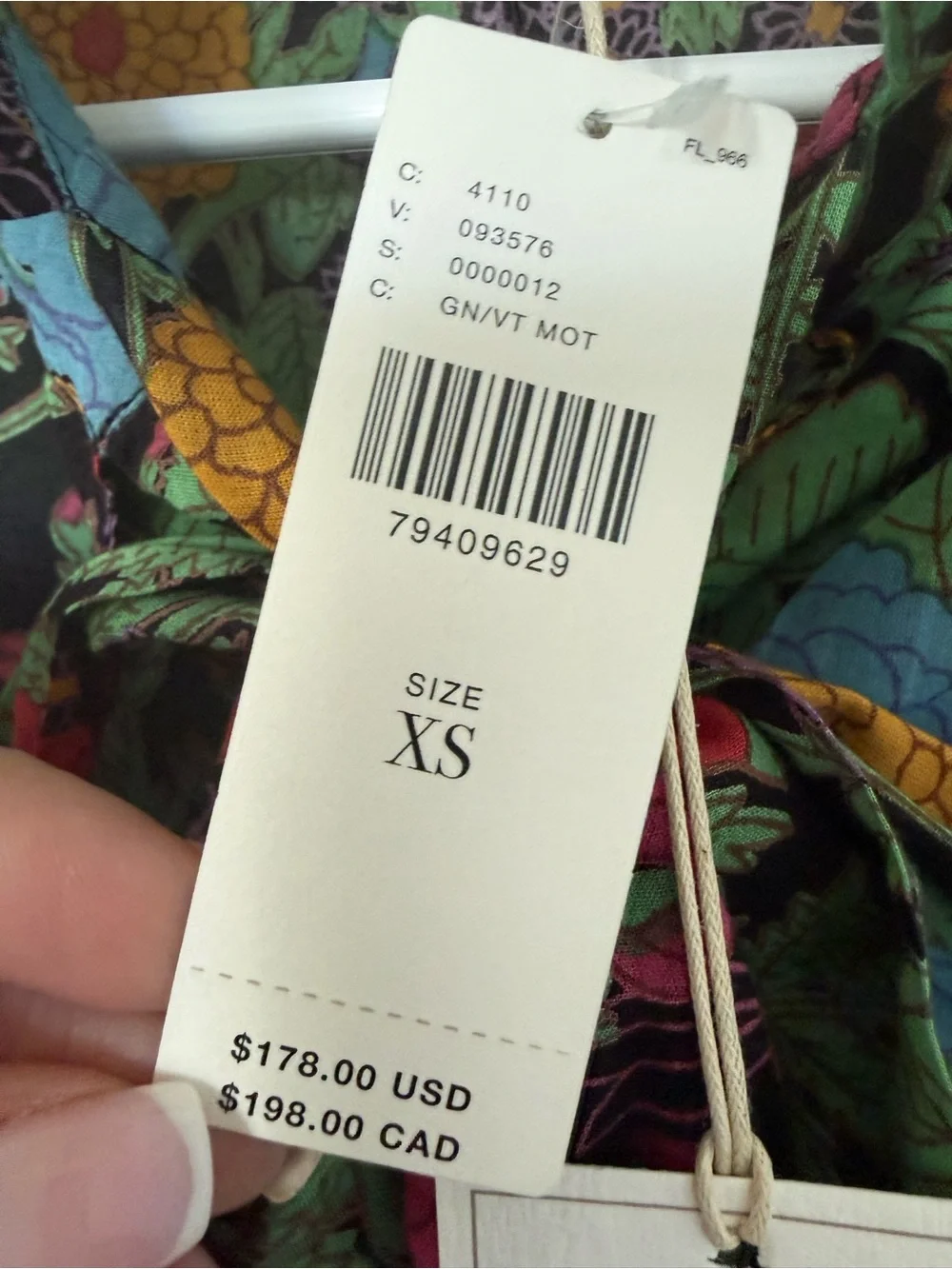 Mille Black Floral Tie-Neck Blouse with Multicolor Botanicals LB004-010 - Picture 6 of 7